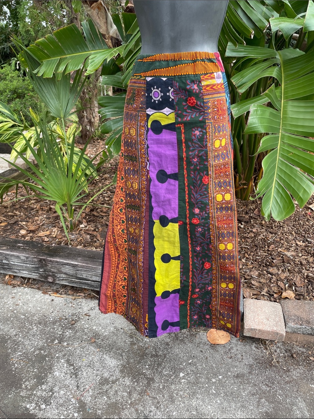 bohemian patchwork, maxi skirt